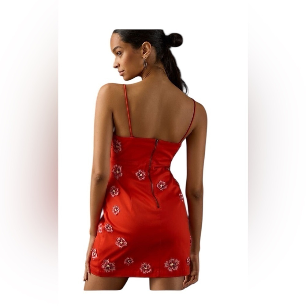 Maeve by Anthropologie Red Floral Mini Dress New size 8 - Picture 2 of 8
